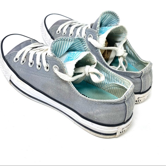 Converse low rise grey/white canvas shoes sneakers women’s 7US - Picture 4 of 6